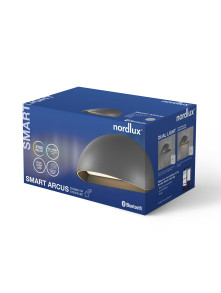 Szary nowoczesny kinkiet zewnętrzny Arcus, na elewację, z IP54, Smart - sterowany Bluetooth Szary nowoczesny kinkiet zewnętrzny Arcus, na elewację, z IP54, Smart - sterowany Bluetooth