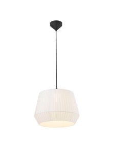 Biała lampa wisząca Dicte 40 cm abażur z tkaninowego materiału, marszczona bawełna, Nordlux Biała lampa wisząca Dicte 40 cm abażur z tkaninowego materiału, marszczona bawełna, Nordlux
