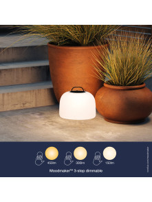 Przenośna lampa ogrodowa Kettle To-Go 36, z IP65, ładowana USB, ściemnialna, z tworzywa, czarny uchwyt