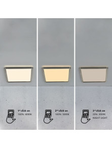 Plafon kwadratowy LED Oja 29 nikiel chrom ultra płaski, z Moodmaker 14,5W 3000/4000K – Nordlux​ 