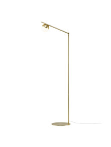 Złota lampa podłogowa stojąca Contina - biała kulka na metalowym regulowanym ramieniu, glamour Złota lampa podłogowa stojąca Contina - biała kulka na metalowym regulowanym ramieniu, glamour