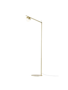 Złota lampa podłogowa stojąca Contina - biała kulka na metalowym regulowanym ramieniu, glamour Złota lampa podłogowa stojąca Contina - biała kulka na metalowym regulowanym ramieniu, glamour