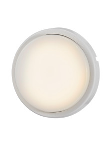 Okrągła lampa ścienna zewnętrzna Cuba outdoor, biały plafon na elewację z IP54, 700lm