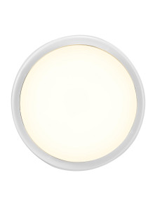 Okrągła lampa ścienna zewnętrzna Cuba outdoor, biały plafon na elewację z IP54, 700lm