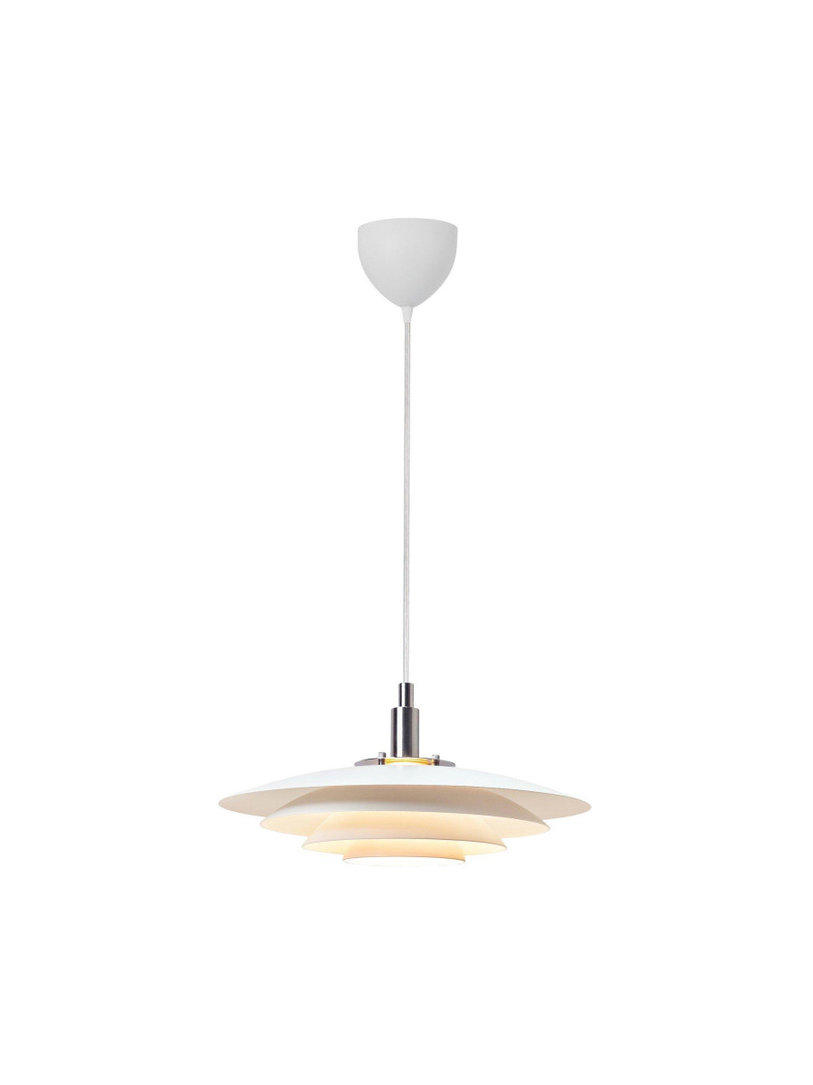 Biała lampa wisząca Bretagne skandynawska do kuchni z metalowym kloszem - Nordlux