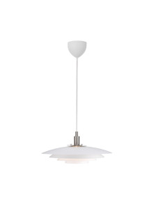 Biała lampa wisząca Bretagne skandynawska do kuchni z metalowym kloszem - Nordlux