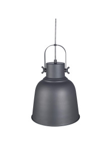 Czarna lampa wisząca Adrian - metalowy surowy skandynawski klosz nad stół, Nordlux