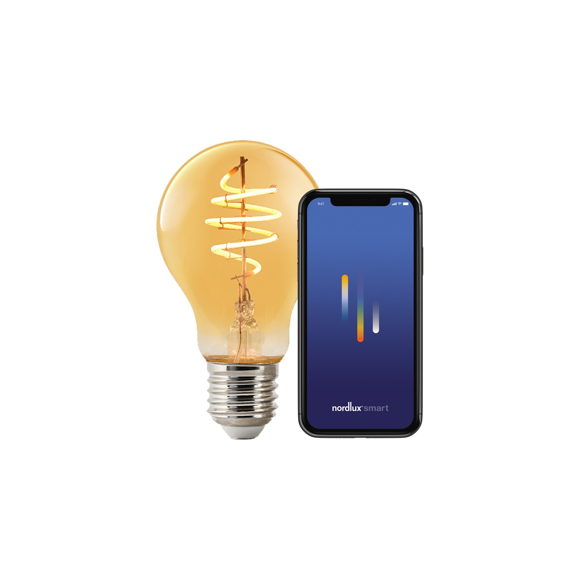 Żarówka E27 w stylu retro - bursztynowa, Edison, Nordlux, ściemnialna 2200 Kelwinów