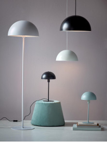 Lampa wisząca z dużą czarną metalową półkulą Ellen 40 cm do kuchni jadalni - Nordlux Lampa wisząca z dużą czarną metalową półkulą Ellen 40 cm do kuchni jadalni - Nordlux