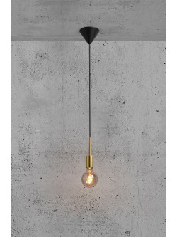 Minimalistyczny złoty zwis loftowy Paco bez osłony żarówki, długi 200 cm - Nordlux