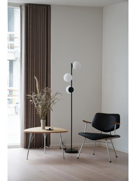 Nowoczesna czarna lampa podłogowa Lilly 3 mleczne kule, do salonu - Nordlux