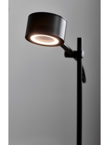 Czarna minimalistyczna lampa podłogowa Clyde LED podwójna - regulowana, z ściemniaczem 2700K Czarna minimalistyczna lampa podłogowa Clyde LED podwójna - regulowana, z ściemniaczem 2700K