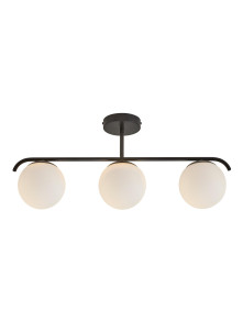 Lampa sufitowa 3 kule na metalowym czarnym ramieniu Grant - do wiatrołapu, na korytarz