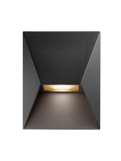 Nowoczesny geometryczny kinkiet na ścianę zewnętrzną Pontio 15 , czarny aluminiowy z IP54 - Nordlux