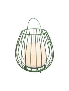 Przenośna lampa na stolik ogrodowy LED Jim To-Go kula w zielonej klatce, ściemniacz, USB, IP54