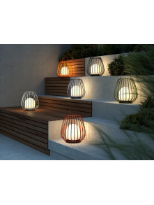 Poręczna lampa zewnętrzna LED Jim To-Go kula w szarej klatce, ściemnialna, ładowana USB, IP54 Poręczna lampa zewnętrzna LED Jim To-Go kula w szarej klatce, ściemnialna, ładowana USB, IP54
