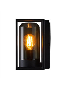 Zewnętrzna lampa elewacyjna Griffin czarna na ścianę z czerwonej cegły loft - Nordlux