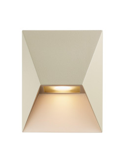 Nowoczesny wielokątny kinkiet Pontio 15 na ścianę zewnętrzną, kremowy aluminiowy z IP54 - Nordlux