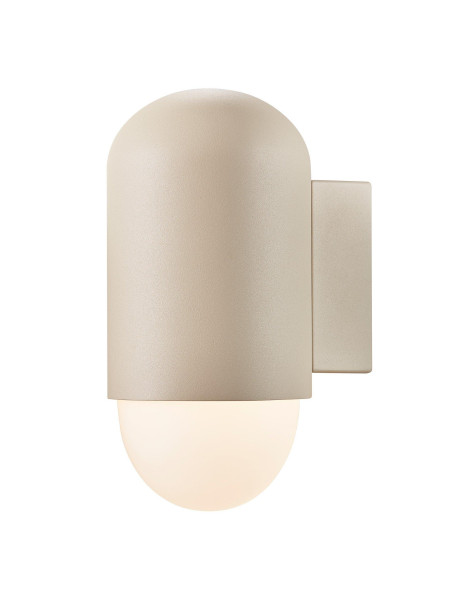 Beżowa lampa ścienna zewnętrzna Heka E27, nowoczesna, owalna, IP54