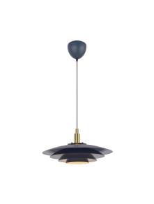 Czarna lampa wisząca Bretagne duńska do jadalni z warstwowym kloszem - Nordlux Czarna lampa wisząca Bretagne duńska do jadalni z warstwowym kloszem - Nordlux