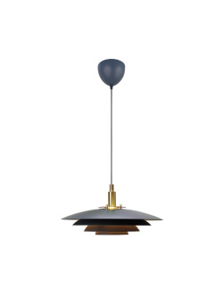 Czarna lampa wisząca Bretagne duńska do jadalni z warstwowym kloszem - Nordlux