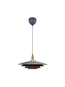 Czarna lampa wisząca Bretagne duńska do jadalni z warstwowym kloszem - Nordlux Czarna lampa wisząca Bretagne duńska do jadalni z warstwowym kloszem - Nordlux