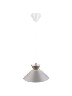Szwedzka lampa wisząca Dial 25 cm metalowy szary klosz stożek - Nordlux