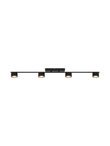 Czarna lampa sufitowa Clyde - 4 spoty LED na ramieniu, ściemniacz Czarna lampa sufitowa Clyde - 4 spoty LED na ramieniu, ściemniacz