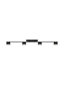 Czarna lampa sufitowa Clyde - 4 spoty LED na ramieniu, ściemniacz 