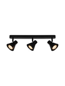 Lampa sufitowa Eik 3 czarne regulowane klosze - skandynawskie metalowe reflektorki