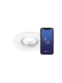 Białe oczko sufitowe LED Don Smart, 3 szt. do łazienki IP65, aplikacja - zmiana koloru i jasności Białe oczko sufitowe LED Don Smart, 3 szt. do łazienki IP65, aplikacja - zmiana koloru i jasności