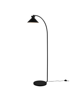Czarna skandynawska lampa podłogowa Dial stojąca, do salonu obok fotela - Nordlux