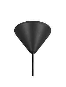Szwedzka lampa wisząca Dial 25 cm do kuchni, metalowy czarny klosz stożek z białym środkiem Szwedzka lampa wisząca Dial 25 cm do kuchni, metalowy czarny klosz stożek z białym środkiem