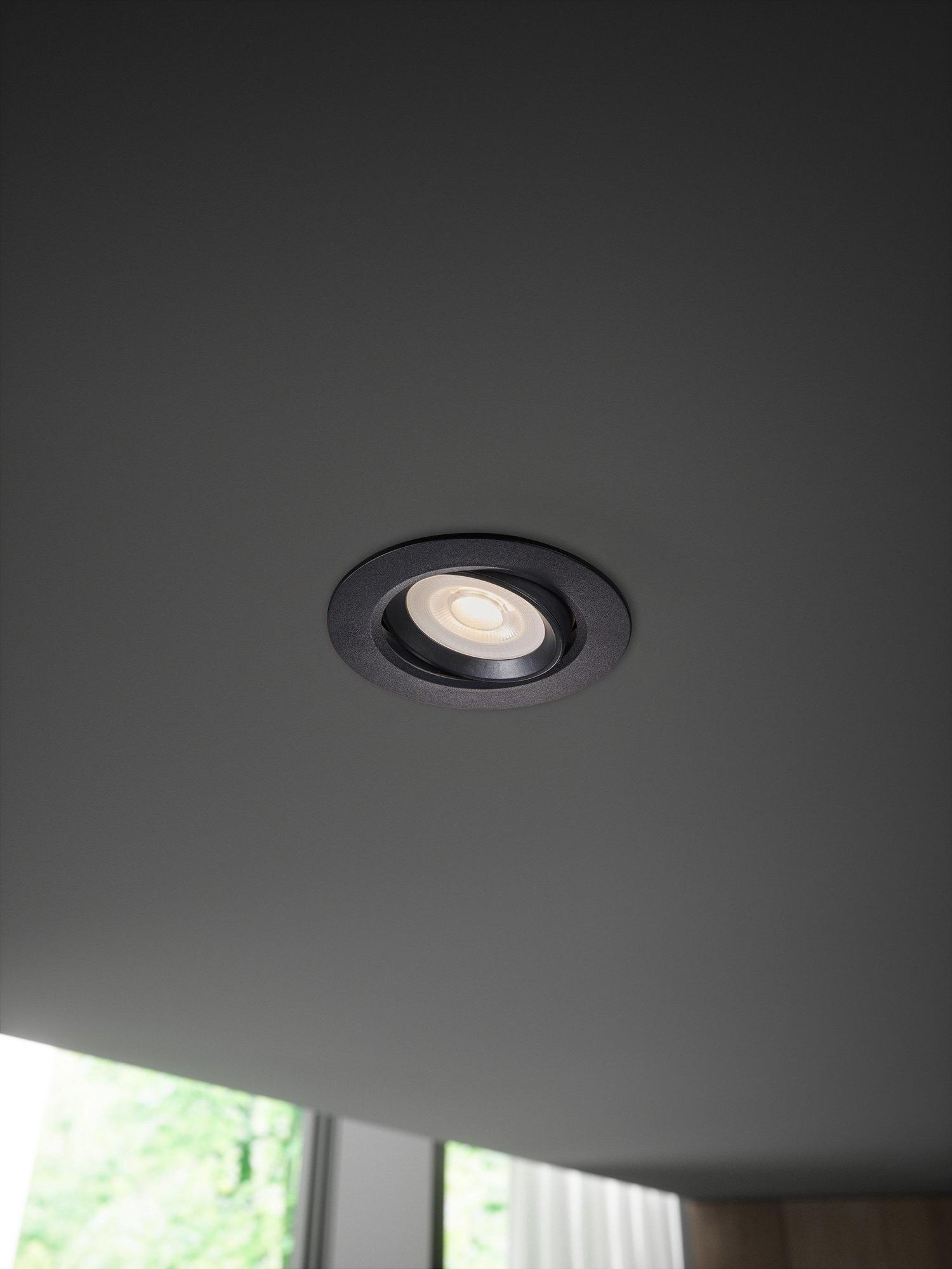 Czarne oczko sufitowe Roar LED 3000K 550lm, ruchome - regulowane na boki
