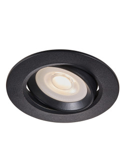 Czarne oczko sufitowe Roar LED 3000K 550lm, ruchome - regulowane na boki 