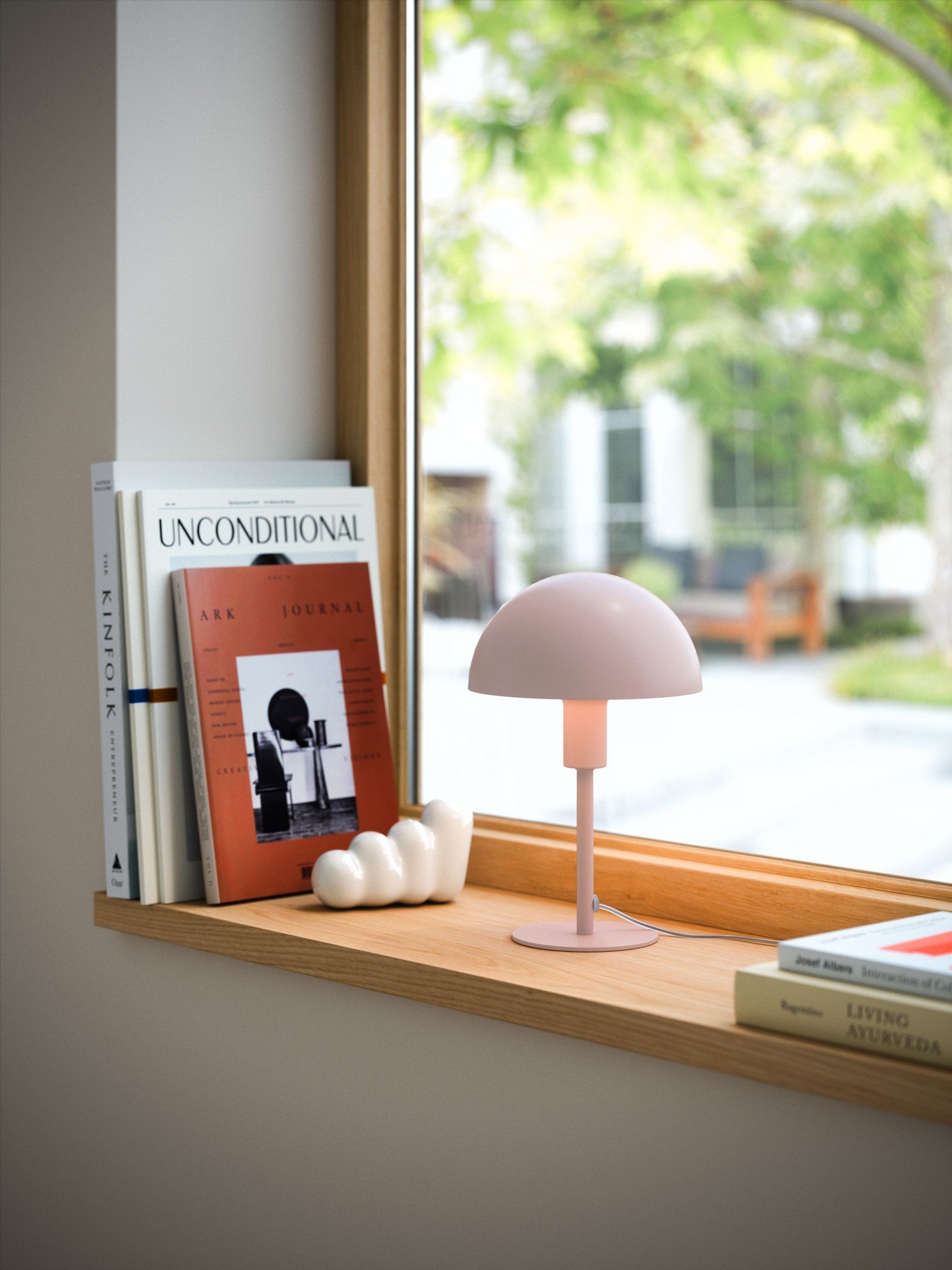 Mała lampka na parapet Ellen Mini pastelowy róż grzybek - Nordlux