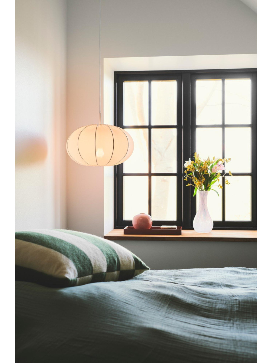 Lampa wisząca Aeron 40 cm - biały lampion orientalny z papierowym kloszem