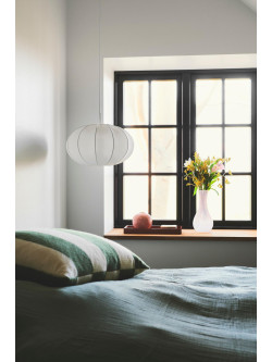 Lampa wisząca Aeron 40 cm - biały lampion orientalny z papierowym kloszem