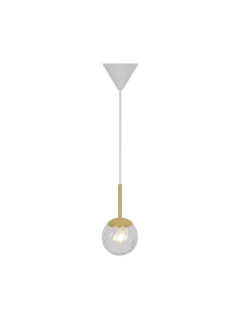 Lampa wisząca Chisell 15 - szklana wirowa kula Art Deco mosiężne dodatki Lampa wisząca Chisell 15 - szklana wirowa kula Art Deco mosiężne dodatki