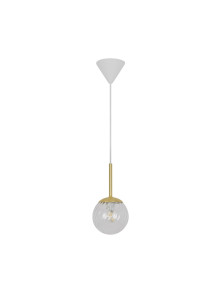 Lampa wisząca Chisell 15 - szklana wirowa kula Art Deco mosiężne dodatki Lampa wisząca Chisell 15 - szklana wirowa kula Art Deco mosiężne dodatki