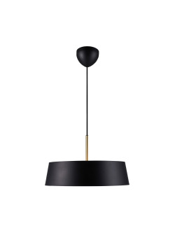 Elegancki żyrandol z abażurem Clasi 45 cm czarny z złotymi dodatkami - Nordlux