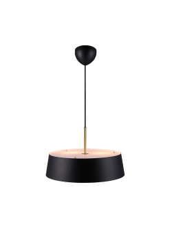 Elegancki żyrandol z abażurem Clasi 45 cm czarny z złotymi dodatkami - Nordlux