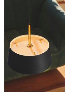 Elegancki żyrandol z abażurem Clasi 30 cm czarny z złotymi dodatkami - Nordlux Elegancki żyrandol z abażurem Clasi 30 cm czarny z złotymi dodatkami - Nordlux