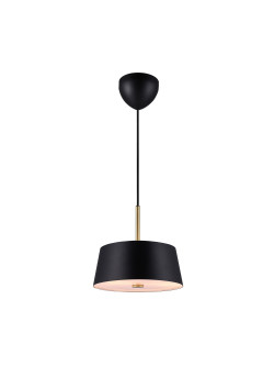Elegancki żyrandol z abażurem Clasi 30 cm czarny z złotymi dodatkami - Nordlux