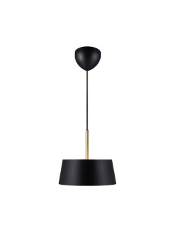 Elegancki żyrandol z abażurem Clasi 30 cm czarny z złotymi dodatkami - Nordlux