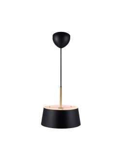 Elegancki żyrandol z abażurem Clasi 30 cm czarny z złotymi dodatkami - Nordlux