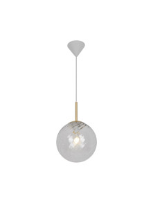 Lampa wisząca Chisell 25- szklana wirowa kula Art Deco mosiężny dodatek