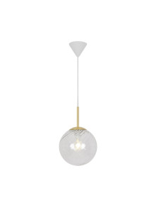 Lampa wisząca Chisell 25- szklana wirowa kula Art Deco mosiężny dodatek