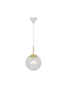 Lampa wisząca Chisell 25- szklana wirowa kula Art Deco mosiężny dodatek