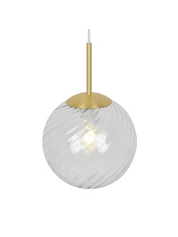 Lampa wisząca Chisell 25- szklana wirowa kula Art Deco mosiężny dodatek